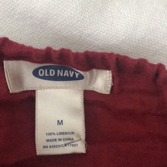 Co-ordinate Rust Red Old-Navy Linen Halter & Blue H&M shorts. All barely worn. - Picture 6 of 11